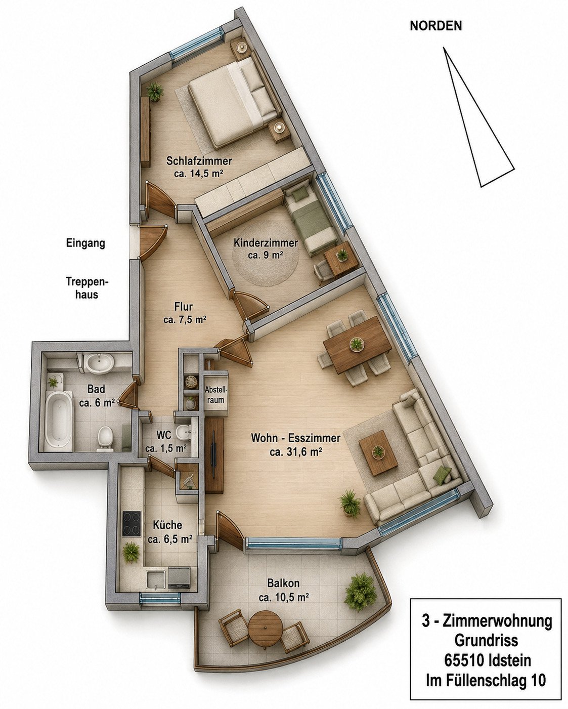 Idstein - 3 Zimmer Eigentumswohnung im Wohngebiet